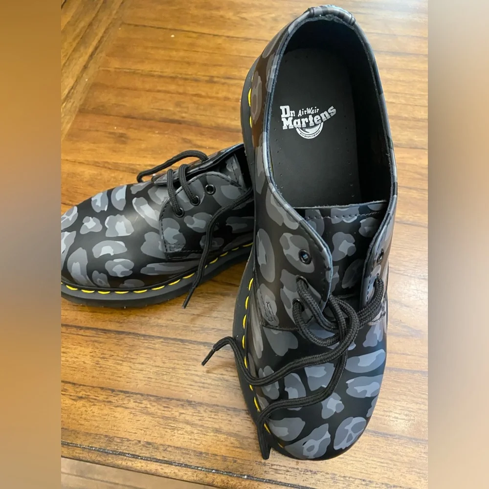 Dr. Martens 1461 Distorted Leopard Oxfords - Picture 5 of 9